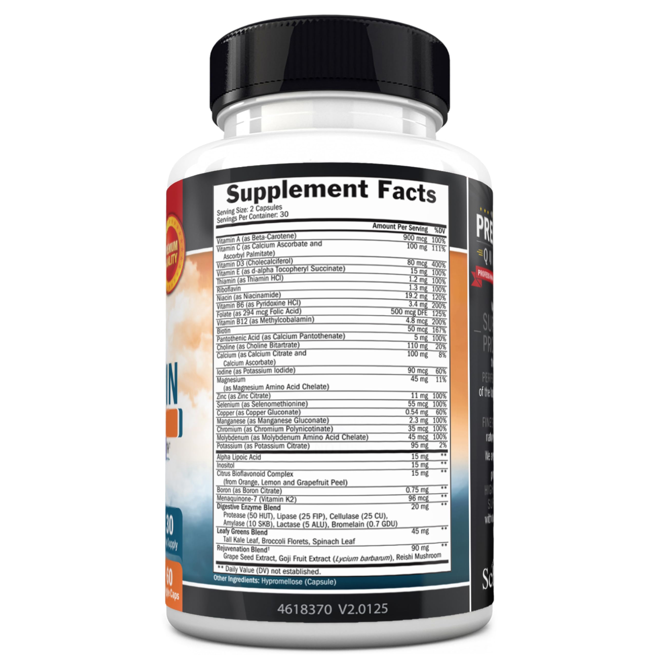BioSchwartz etiqueta con información nutricional y certificaciones