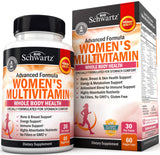 BioSchwartz envase frontal multivitaminas mujer mostrando etiqueta y beneficios