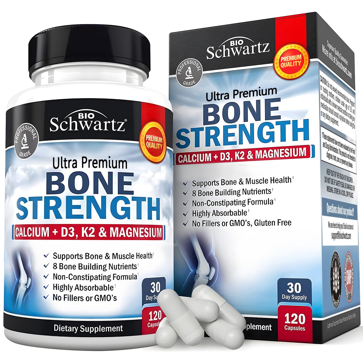 BioSchwartz envase frontal mostrando diseño y beneficios clave