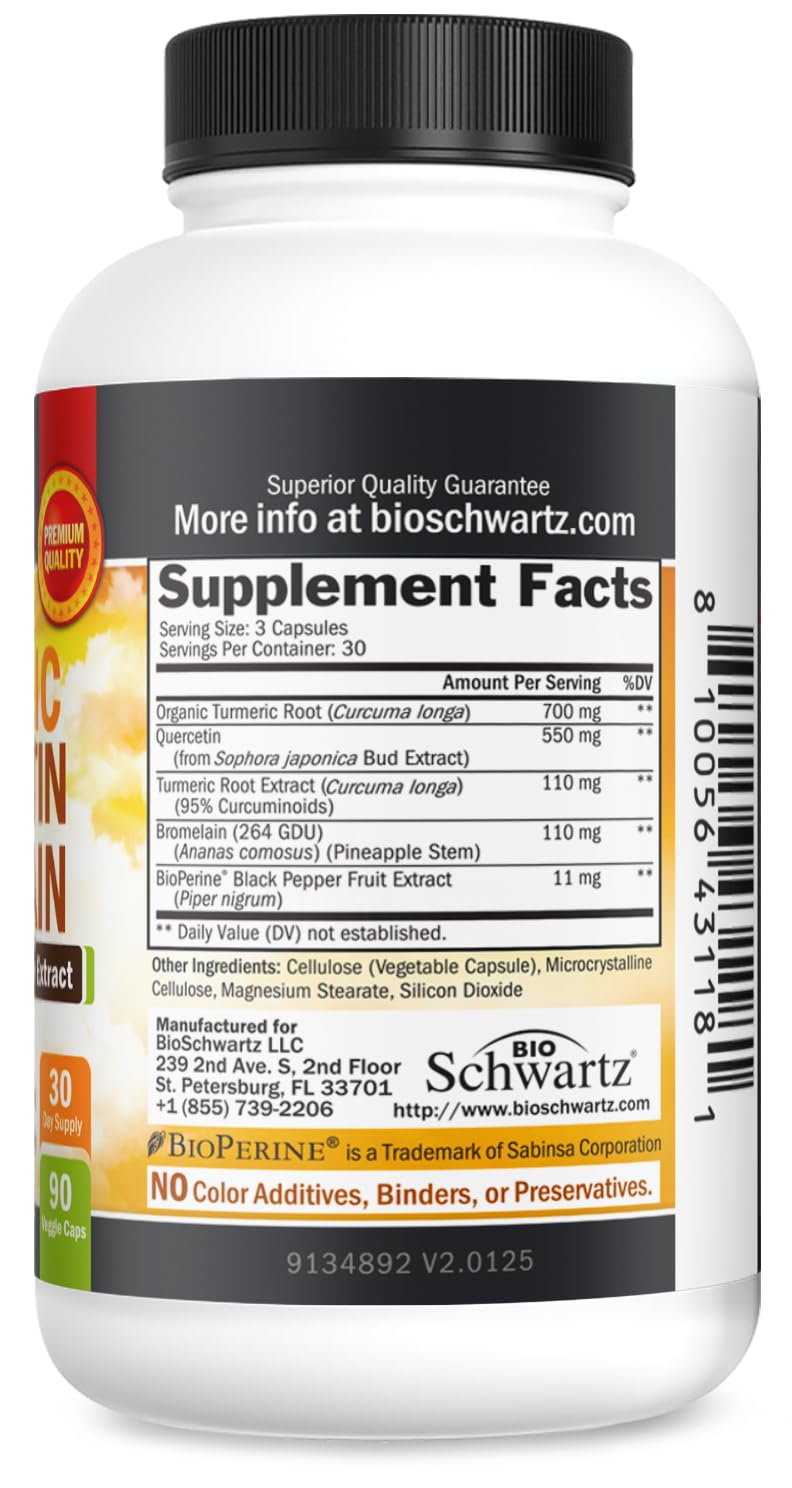 BioSchwartz ingredientes naturales: cúrcuma, quercetina y bromelina juntos