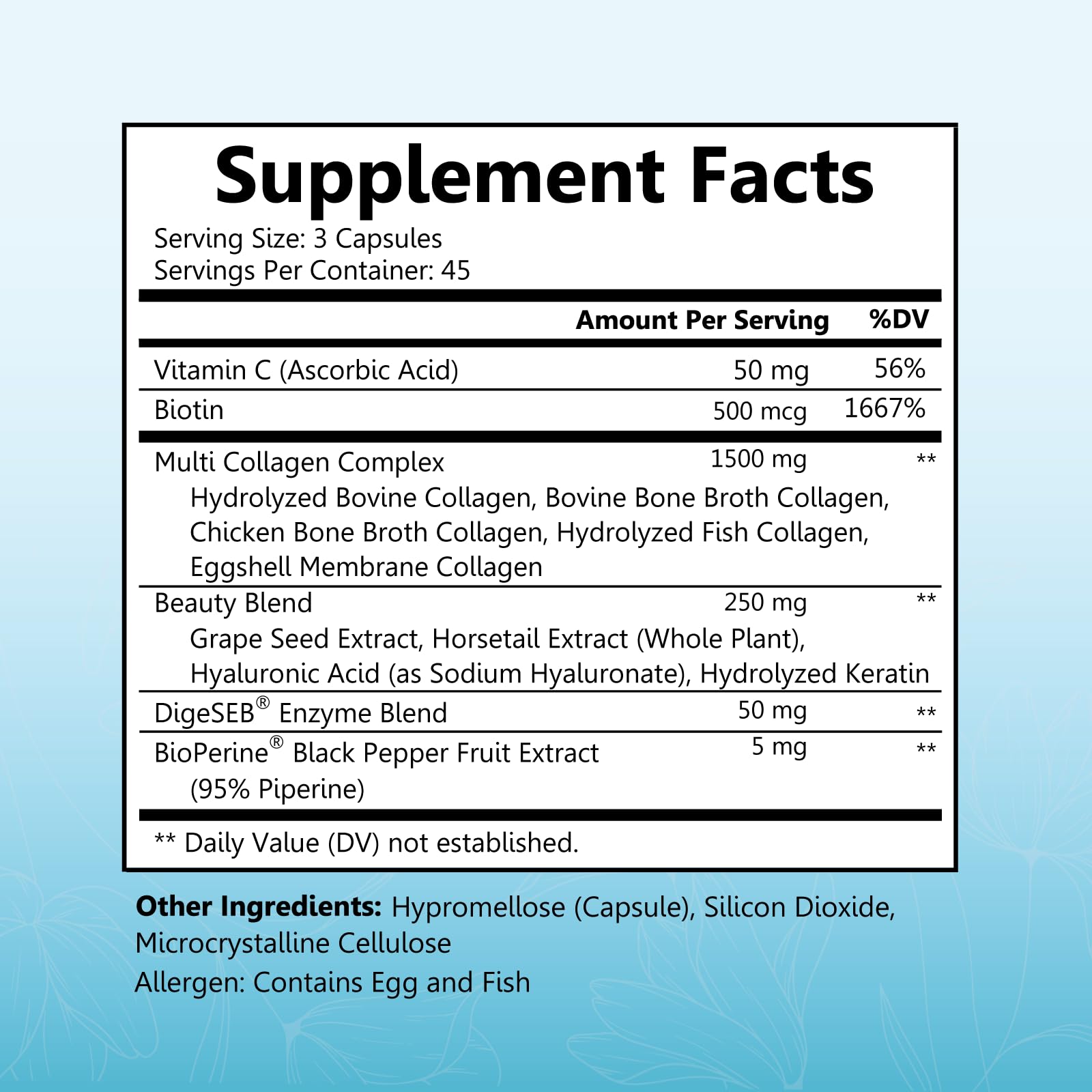 BioSchwartz ingredientes clave incluyendo vitamina C y biotina para soporte dérmico