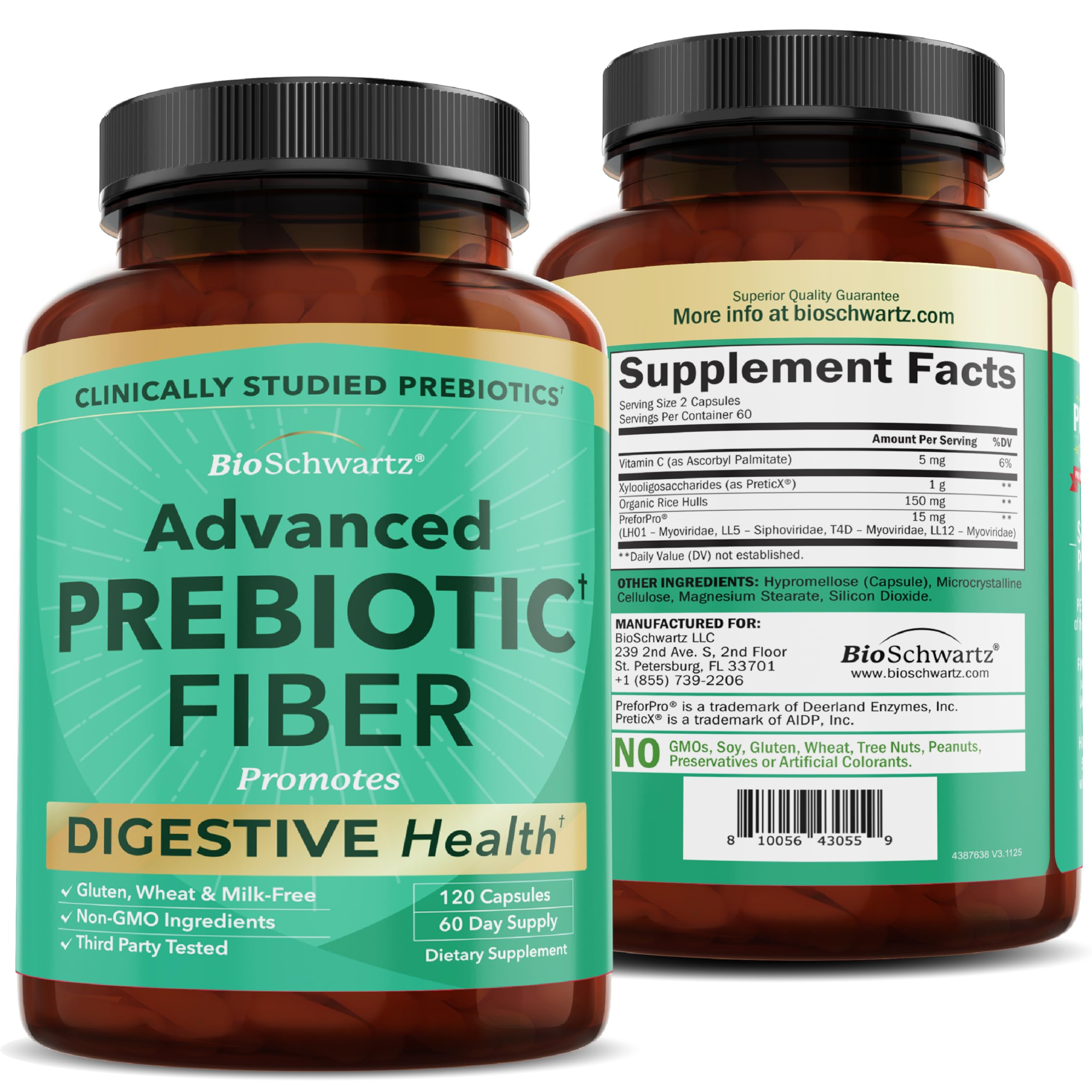 BioSchwartz salvado de arroz orgánico como fuente natural de fibra prebiótica