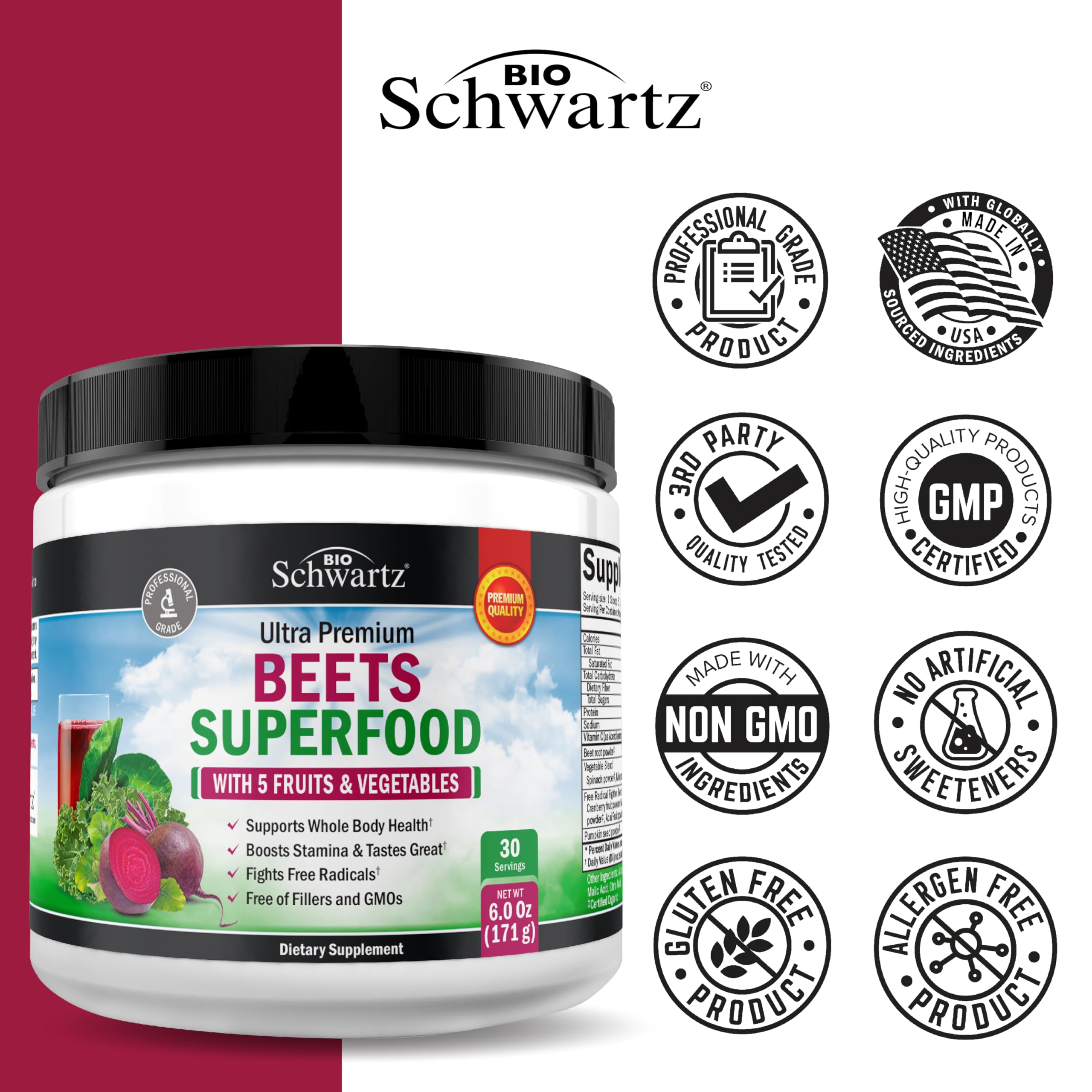 BioSchwartz polvo mezclado en batido cremoso para energía natural