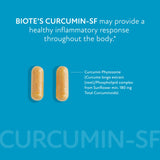Biote Curcumin SF en mano para comparar tamaño y conveniencia diaria