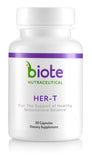 Biote frasco HER-T visto de frente mostrando diseño y conveniencia