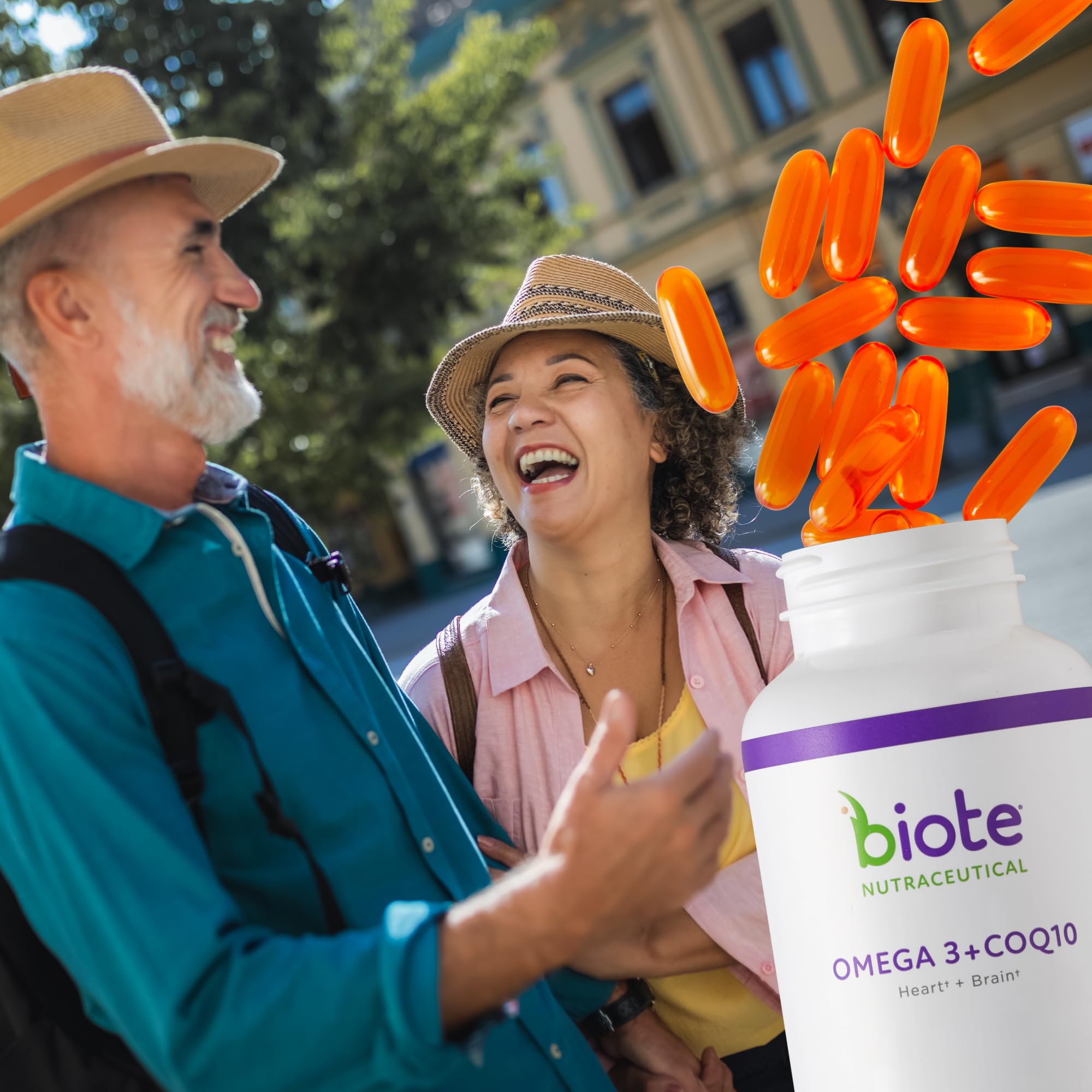 Biote persona adulta tomando la cápsula durante comida diaria para conveniencia