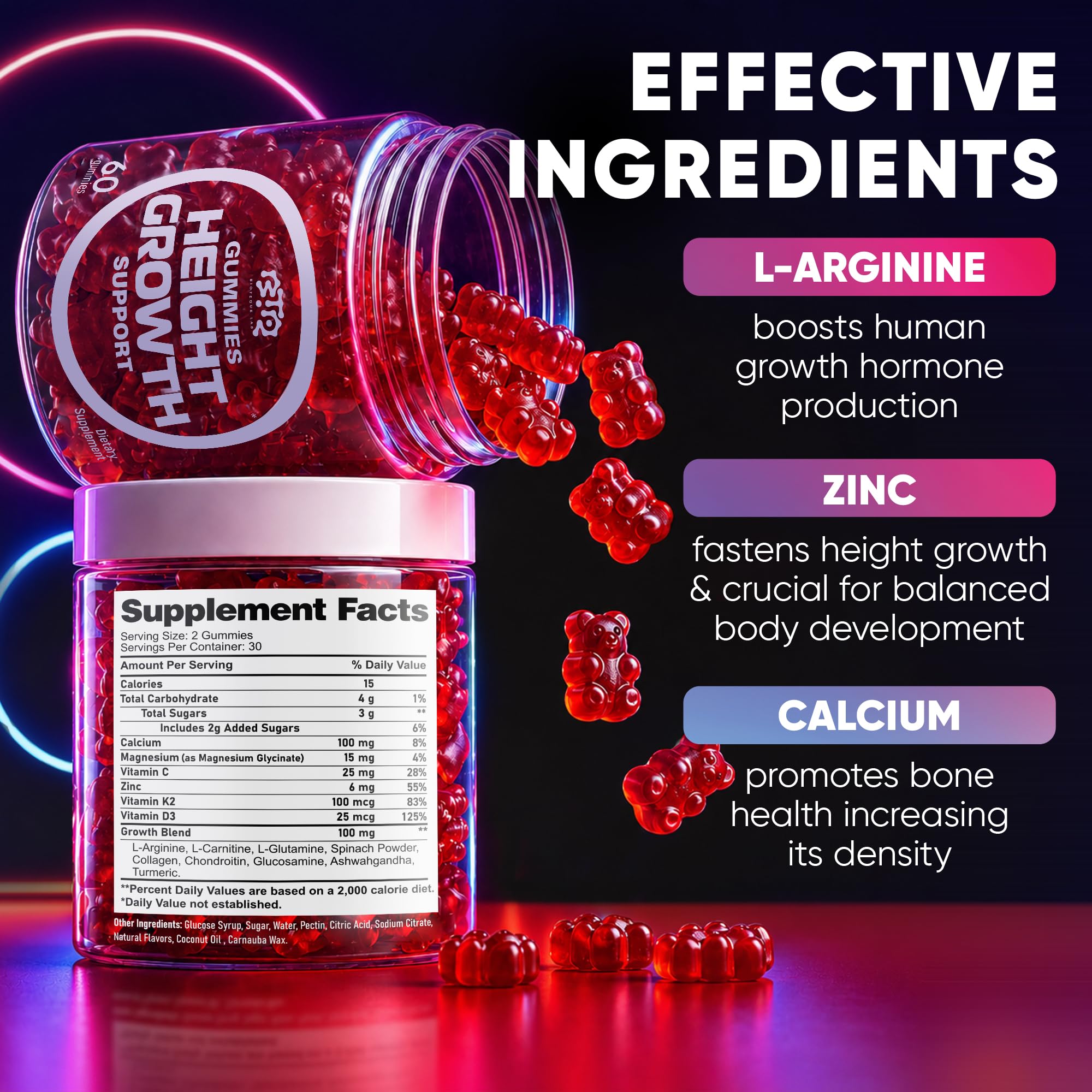 BIOTEQUELAB etiqueta con tabla de ingredientes clara y legible