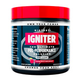 Biotest Igniter frente del tarro mostrando sabor CherryBerry y diseño claro