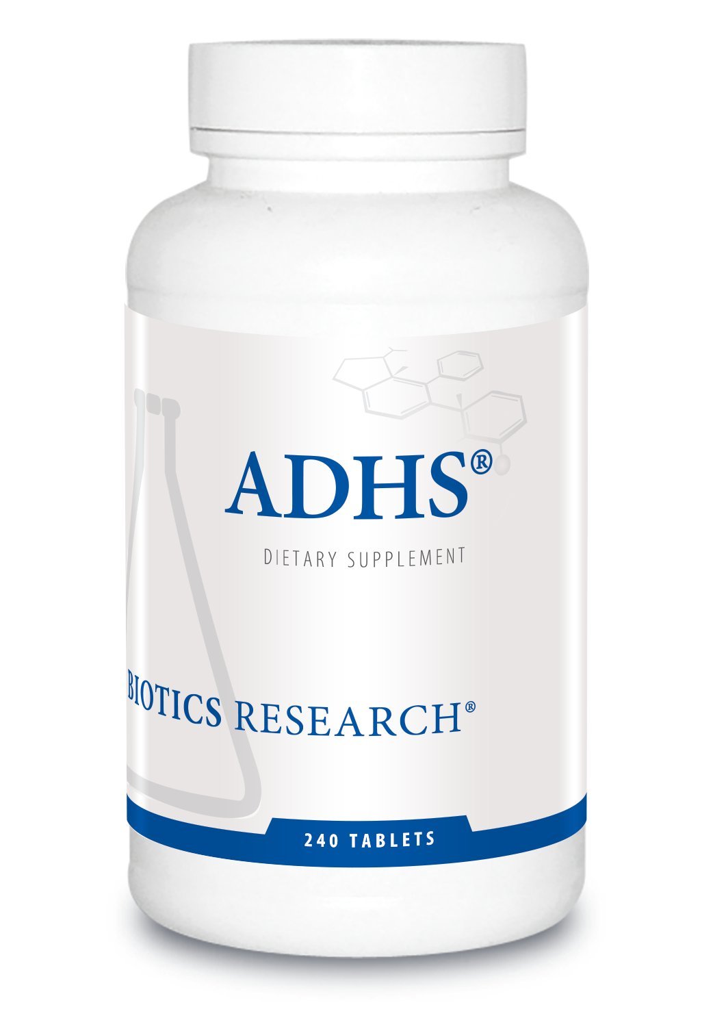 BIOTICS RESEARCH envase frontal mostrando 240 tabletas y beneficio de apoyo suprarrenal