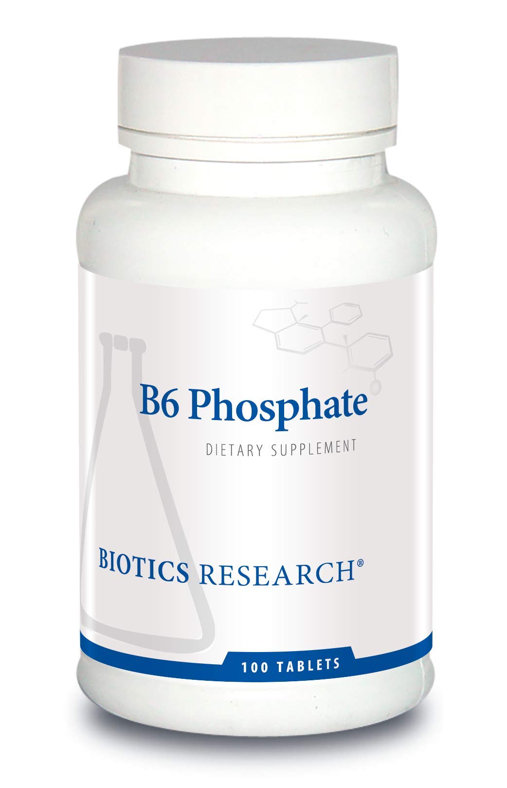 BIOTICS RESEARCH empaque frontal del B6 Phosphate que destaca calidad y pureza