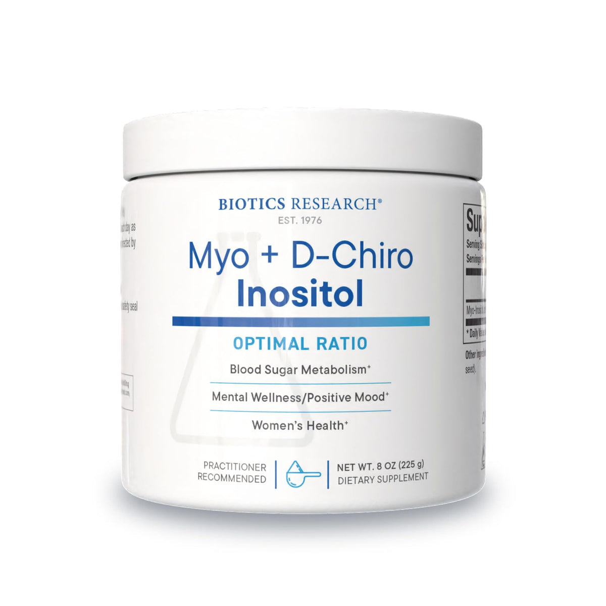 BIOTICS RESEARCH frasco frontal mostrando el producto y beneficios visibles