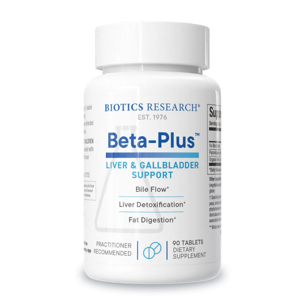 BIOTICS RESEARCH frontal del envase, etiqueta clara y beneficio digestivo