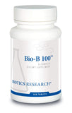 BIOTICS RESEARCH envase frontal de Bio-B 100 mostrando etiquetas y beneficios
