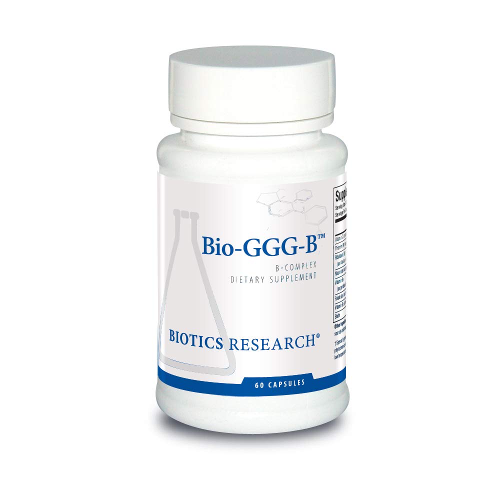 BIOTICS RESEARCH frasco Bio GGG B vista frontal con texto legible y confianza