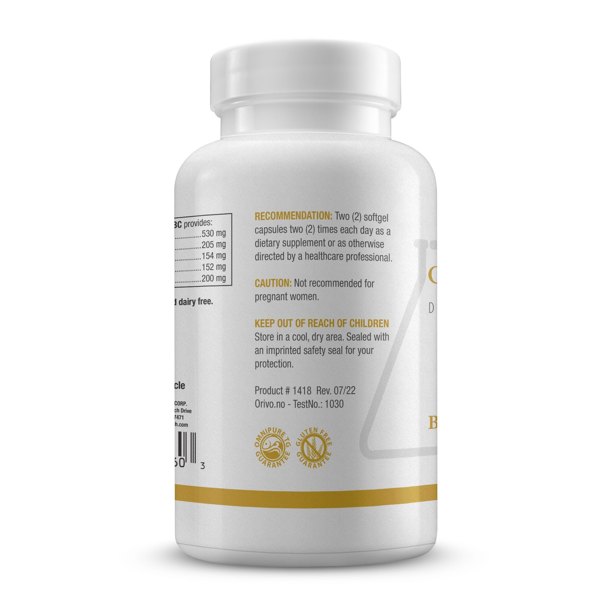 BIOTICS RESEARCH primer plano de softgel destacando textura y pureza