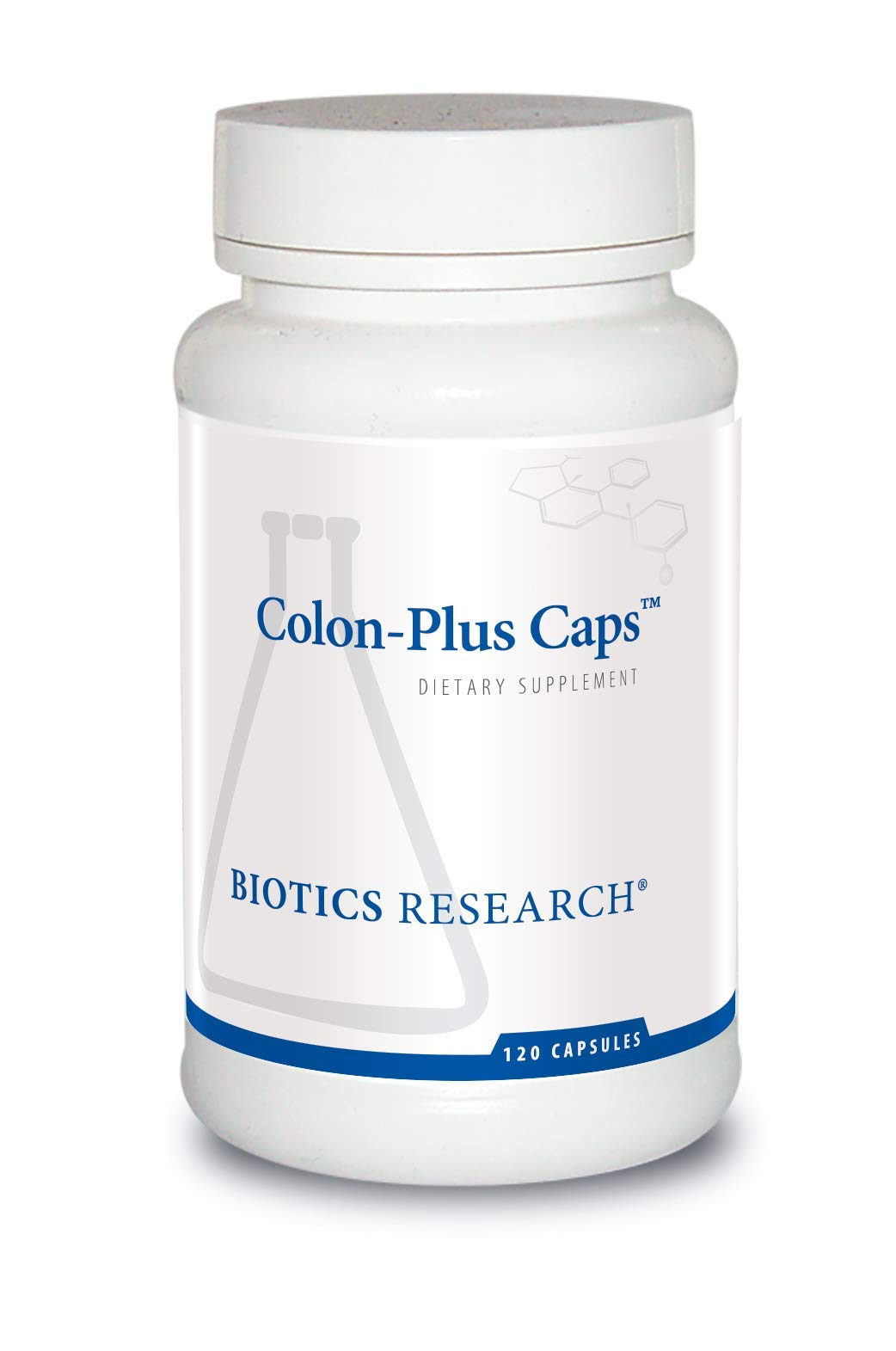 BIOTICS RESEARCH caja frontal mostrando 120 cápsulas y beneficios digestivos