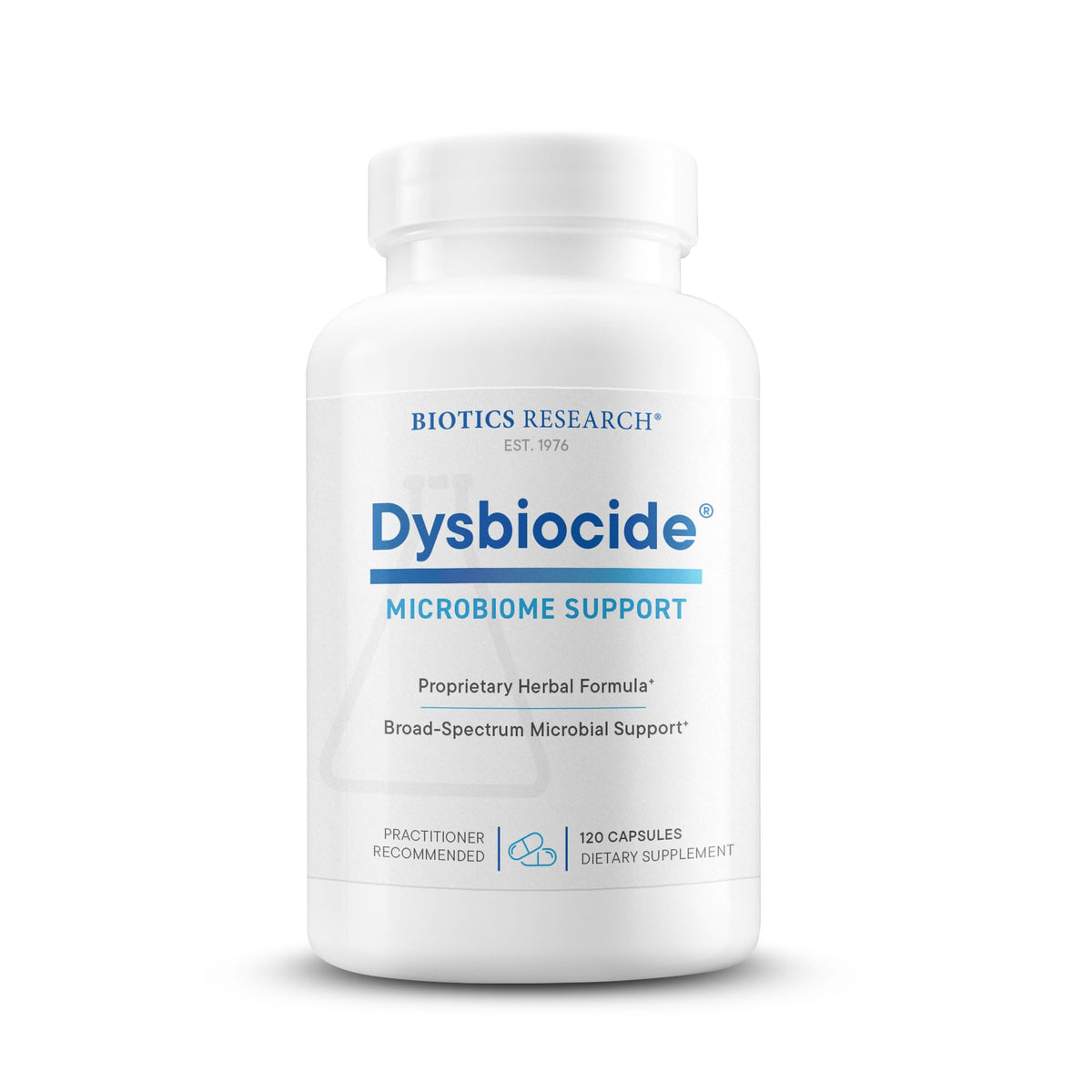BIOTICS RESEARCH envase frontal mostrando producto y dosis clara