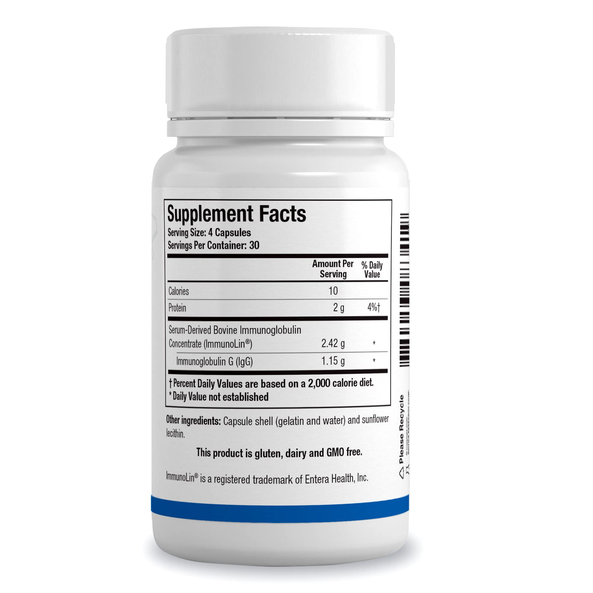 BIOTICS RESEARCH etiqueta con ingredientes y certificaciones para seguridad