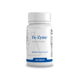 BIOTICS RESEARCH frasco Fe-Zyme frente mostrando etiqueta y beneficios