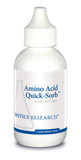 BIOTICS RESEARCH frasco frontal de Amino Acid Quick Sorb mostrando la etiqueta y beneficios