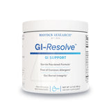 BIOTICS RESEARCH envase frontal GI Resolve mostrando presentación y beneficios