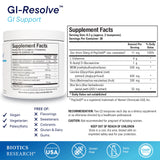 BIOTICS RESEARCH detalle de textura del polvo GI Resolve para disolución fácil