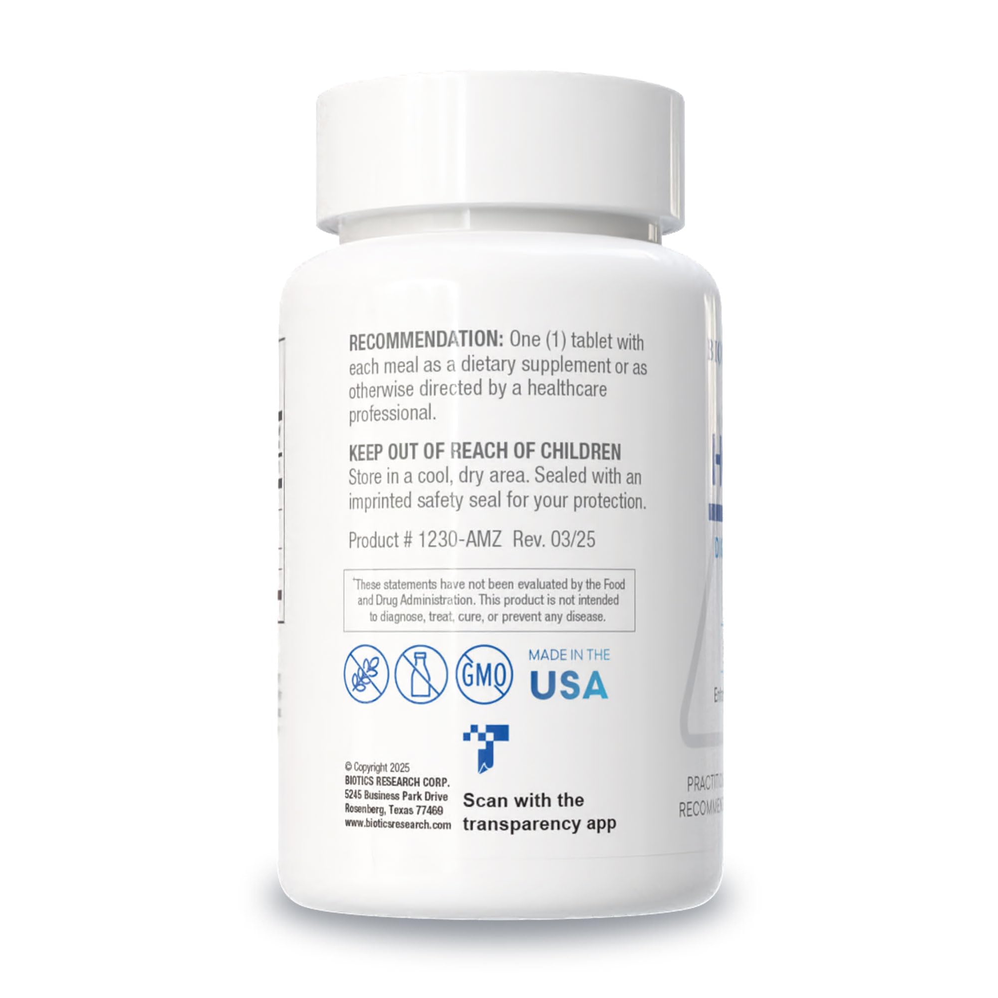 BIOTICS RESEARCH ingredientes en detalle para apoyo en digestión proteica