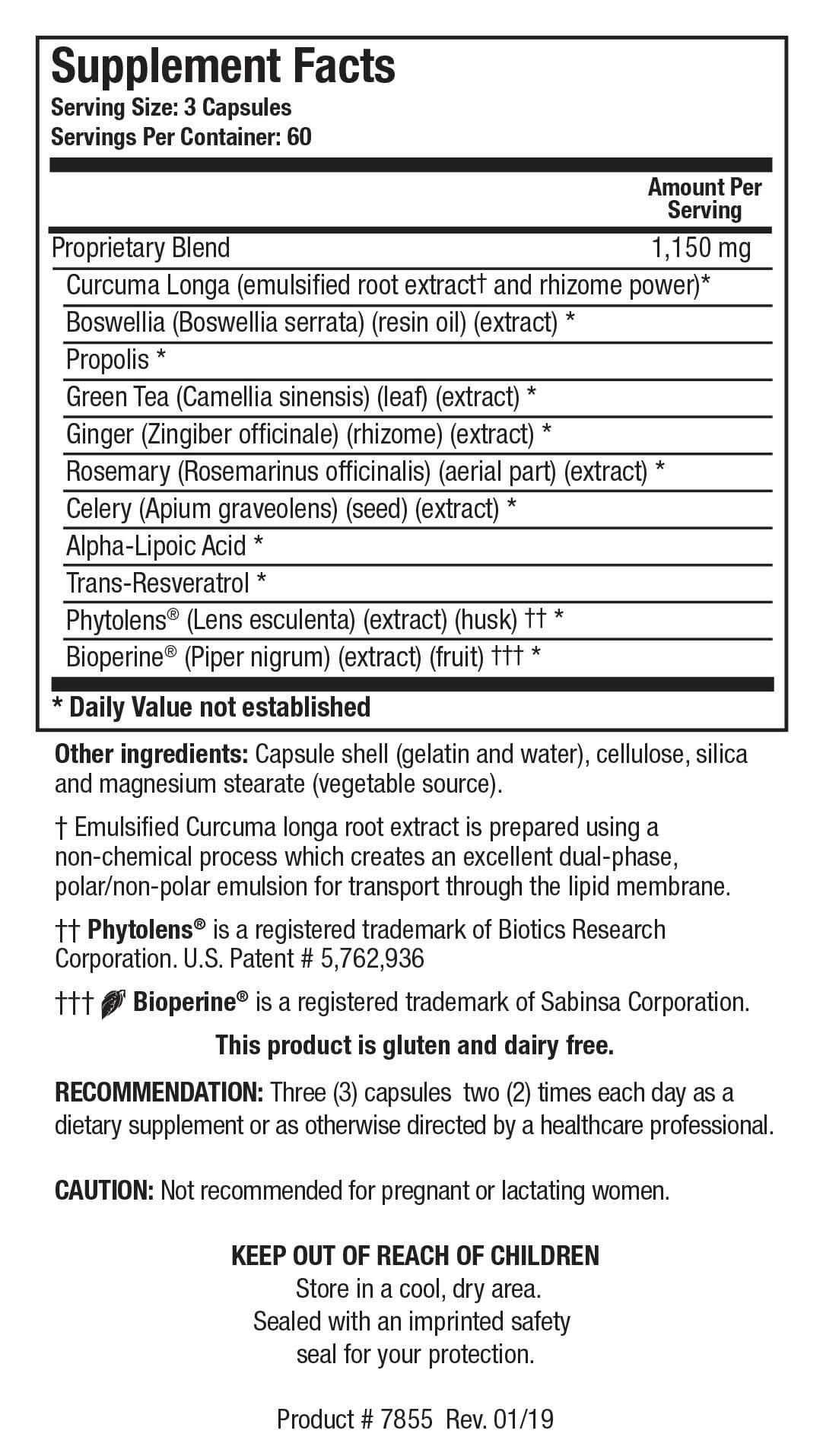 BIOTICS RESEARCH ingredientes naturales (cúrcuma, boswellia, propóleos) con perfil botánico