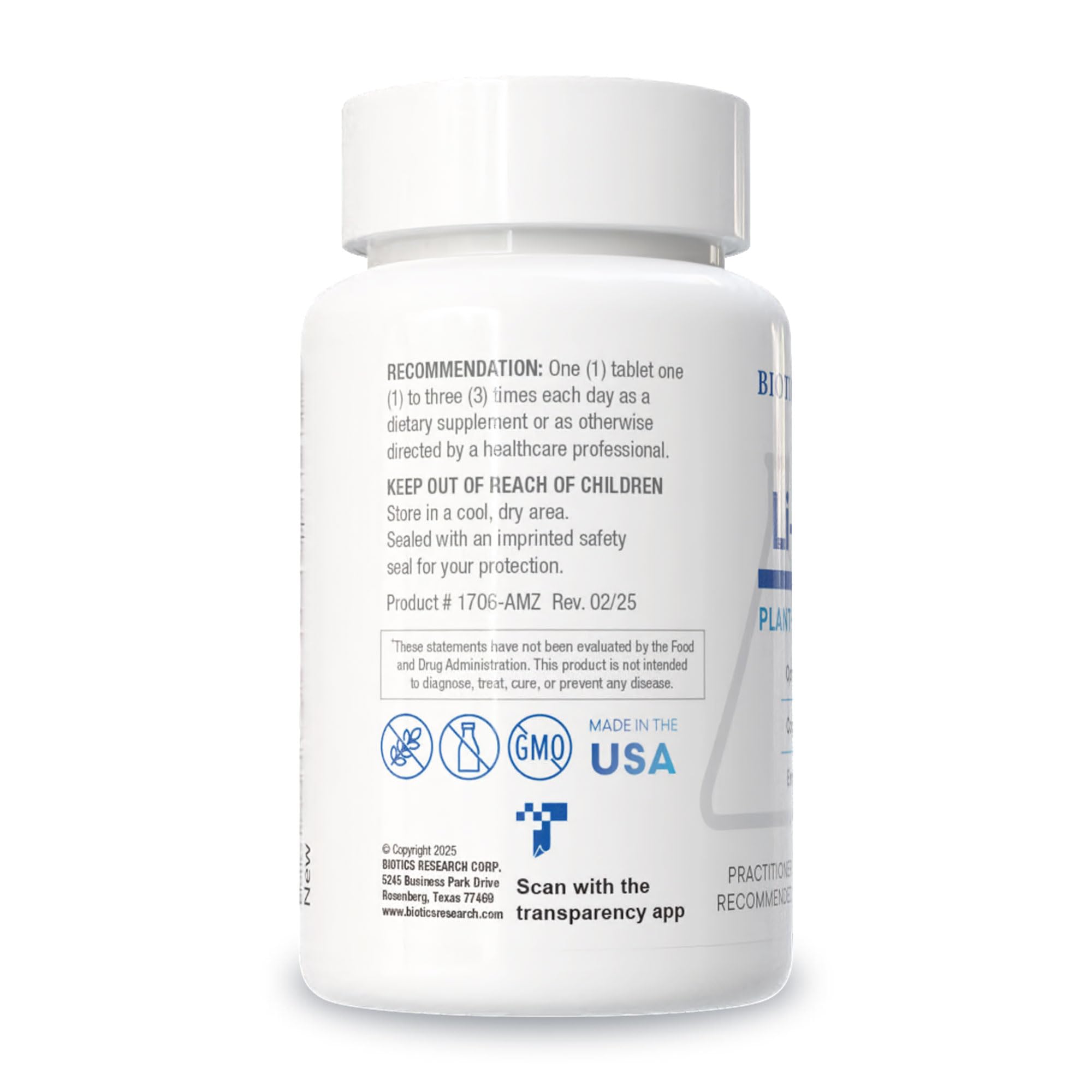 BIOTICS RESEARCH textura de tabletas Li-Zyme primer plano, garantía de calidad
