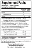 BIOTICS RESEARCH primer plano de mini softgel, aporte concentrado