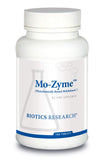 BIOTICS RESEARCH frasco frontal mostrando Mo-Zyme y dosificación clara