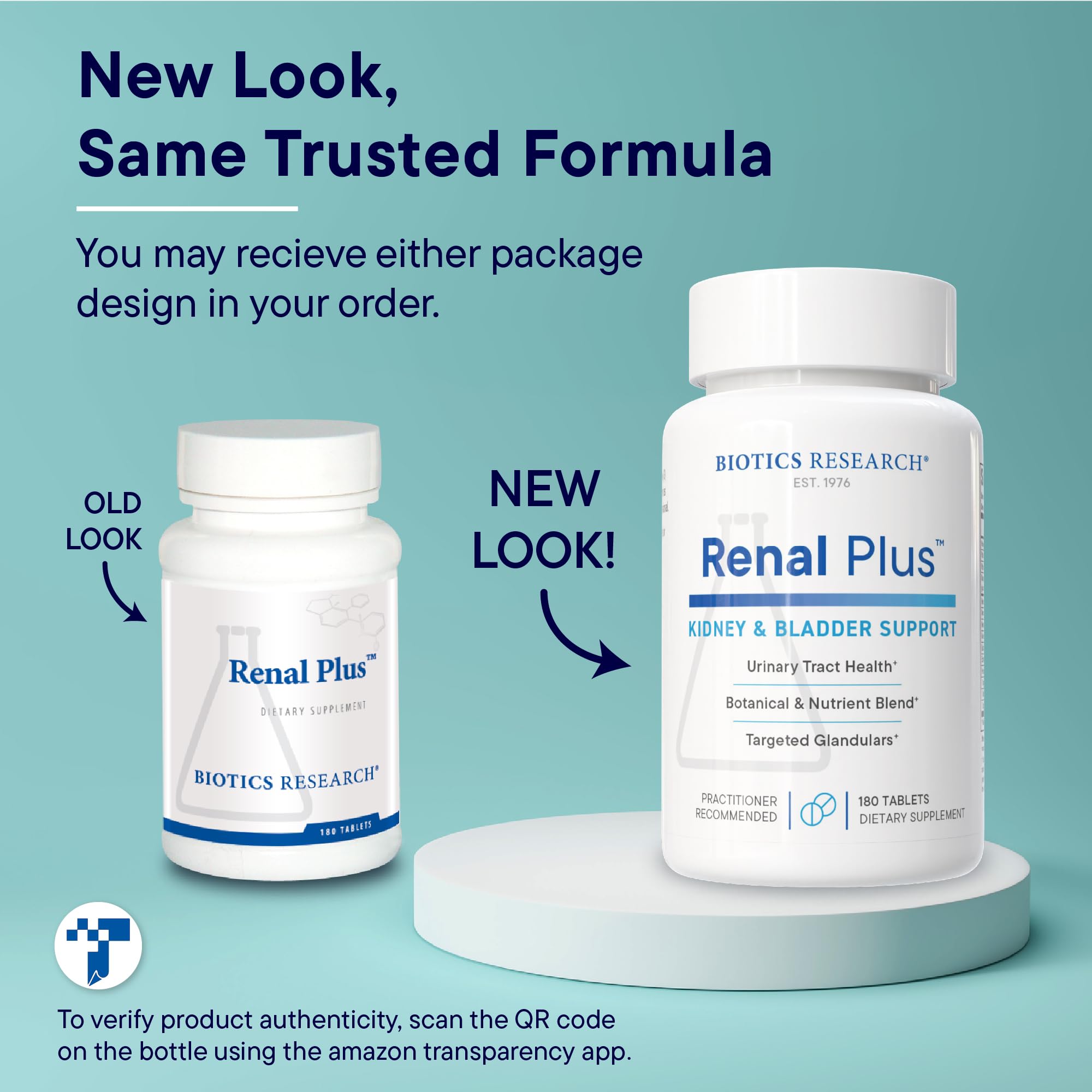 Biotics Research Renal Plus etiqueta informativa con ingredientes y certificaciones claras