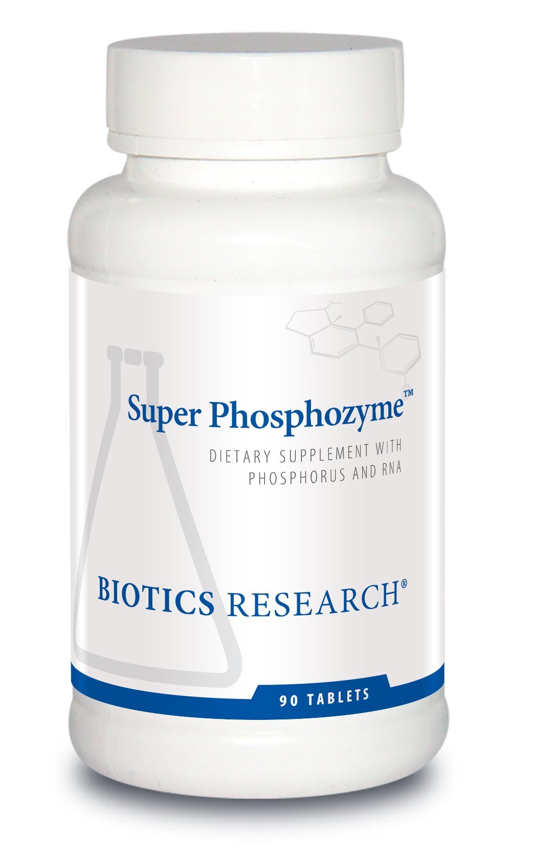 BIOTICS RESEARCH envase Super Phosphozyme mostrando presentación y cantidad