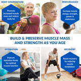 Batido y yogur con BioTrust Ageless Muscle demostrando uso diario sencillo