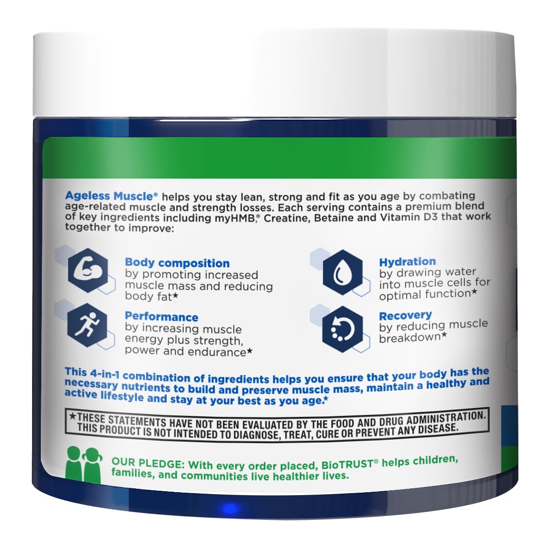 Ingredientes separados: creatina, HMB, vitamina D3 y betaina de BioTrust