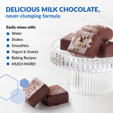 BioTrust batido de chocolate en mesa de desayuno, uso cotidiano