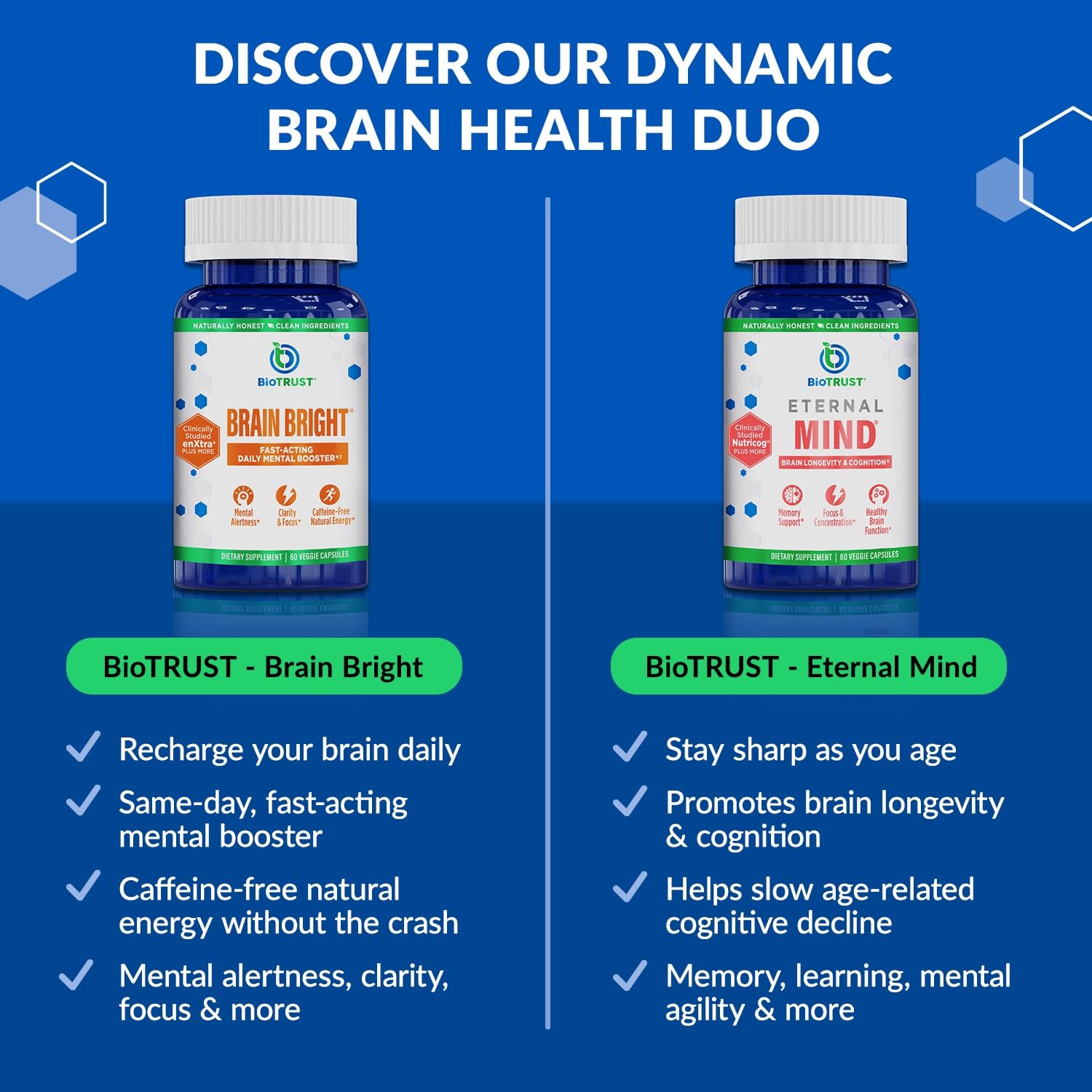 BioTrust etiqueta nutricional de Brain Bright mostrando información clara