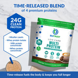 BioTrust batido en vaso listo para beber con sabor café mocha y energía