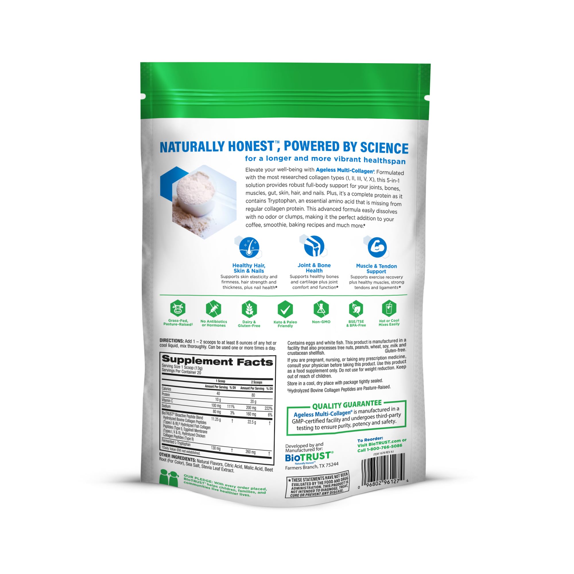 BioTrust producto en mesa de desayuno para estilo de vida saludable