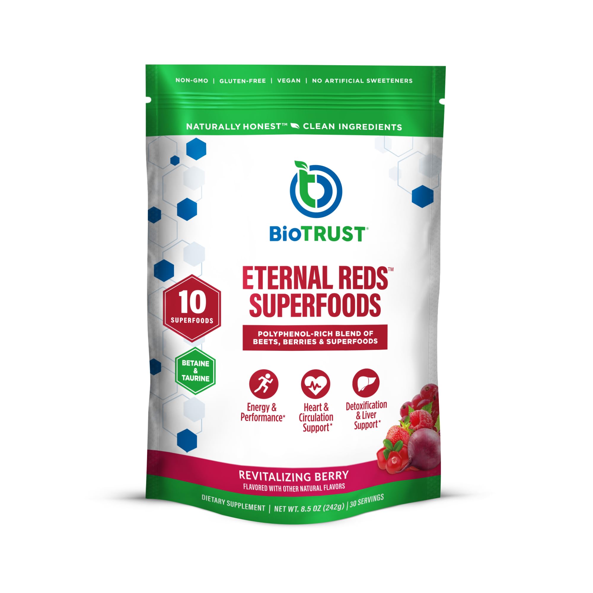 BioTrust envase frontal mostrando etiqueta clara y beneficio antioxidante