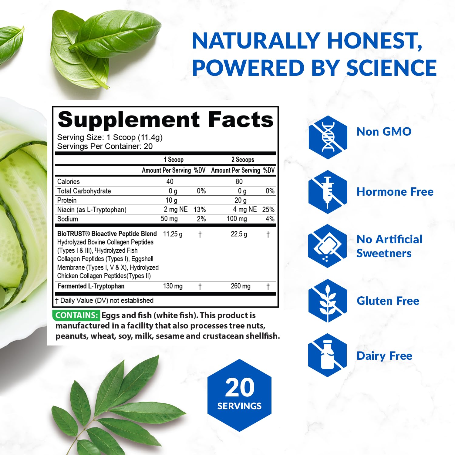 BioTrust etiqueta con ingredientes y certificados para mayor confianza