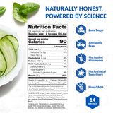 Primer plano de la etiqueta BioTrust con información nutricional clara