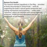BioTrust etiqueta Gut Reg con lista de ingredientes clave clarificada