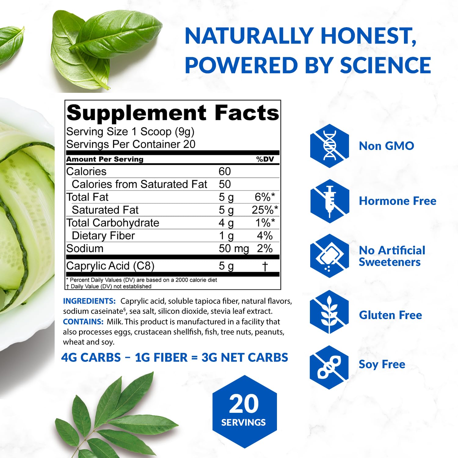 BioTrust detalle de rótulo GMP y Non‑GMO para confianza en calidad
