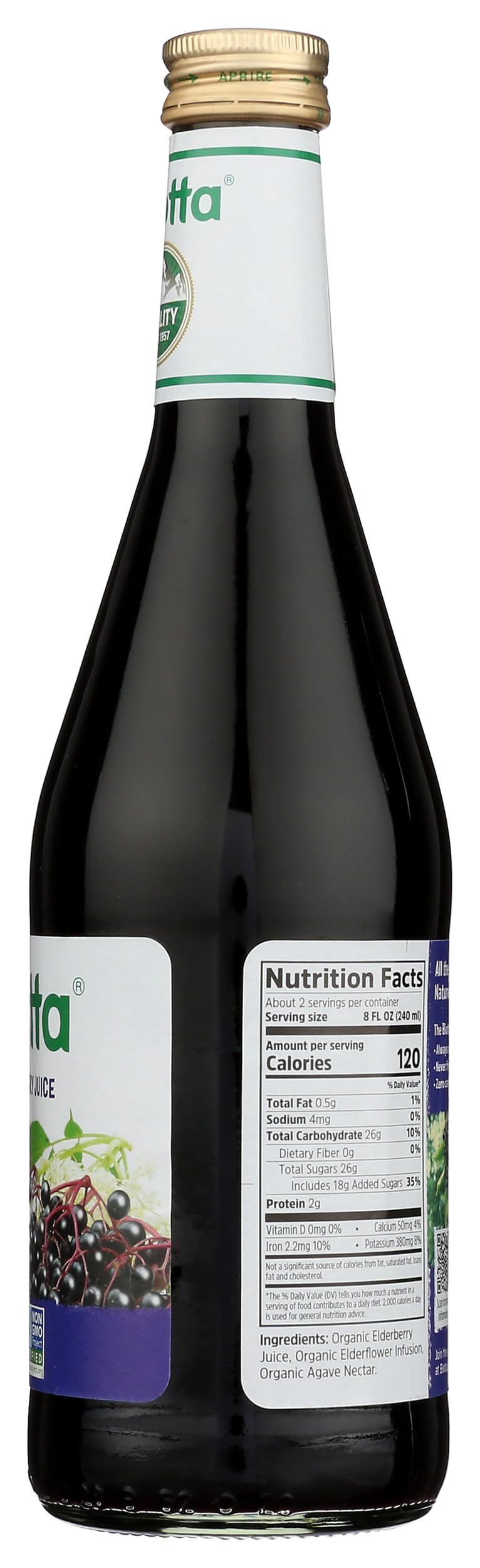 Biotta botella en refrigerador indicando conservación recomendada