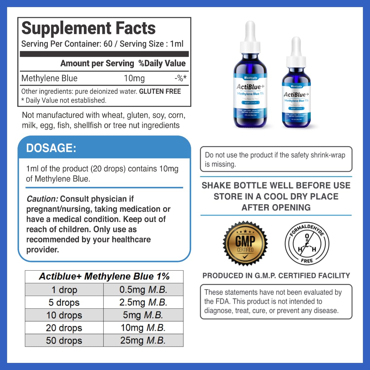 Biovitalis Solutions comparación de tamaño con regla, frasco 60 ml claro y práctico