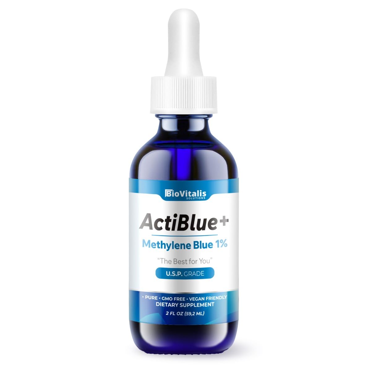 Biovitalis Solutions frasco frontal mostrando etiquetado claro y beneficio de trazabilidad