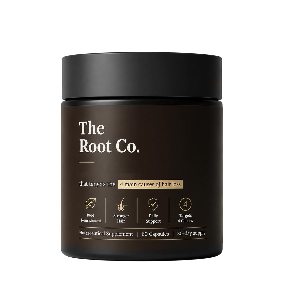 Biovitic The Root Co frasco frontal mostrando marca y cápsulas, facilidad de uso