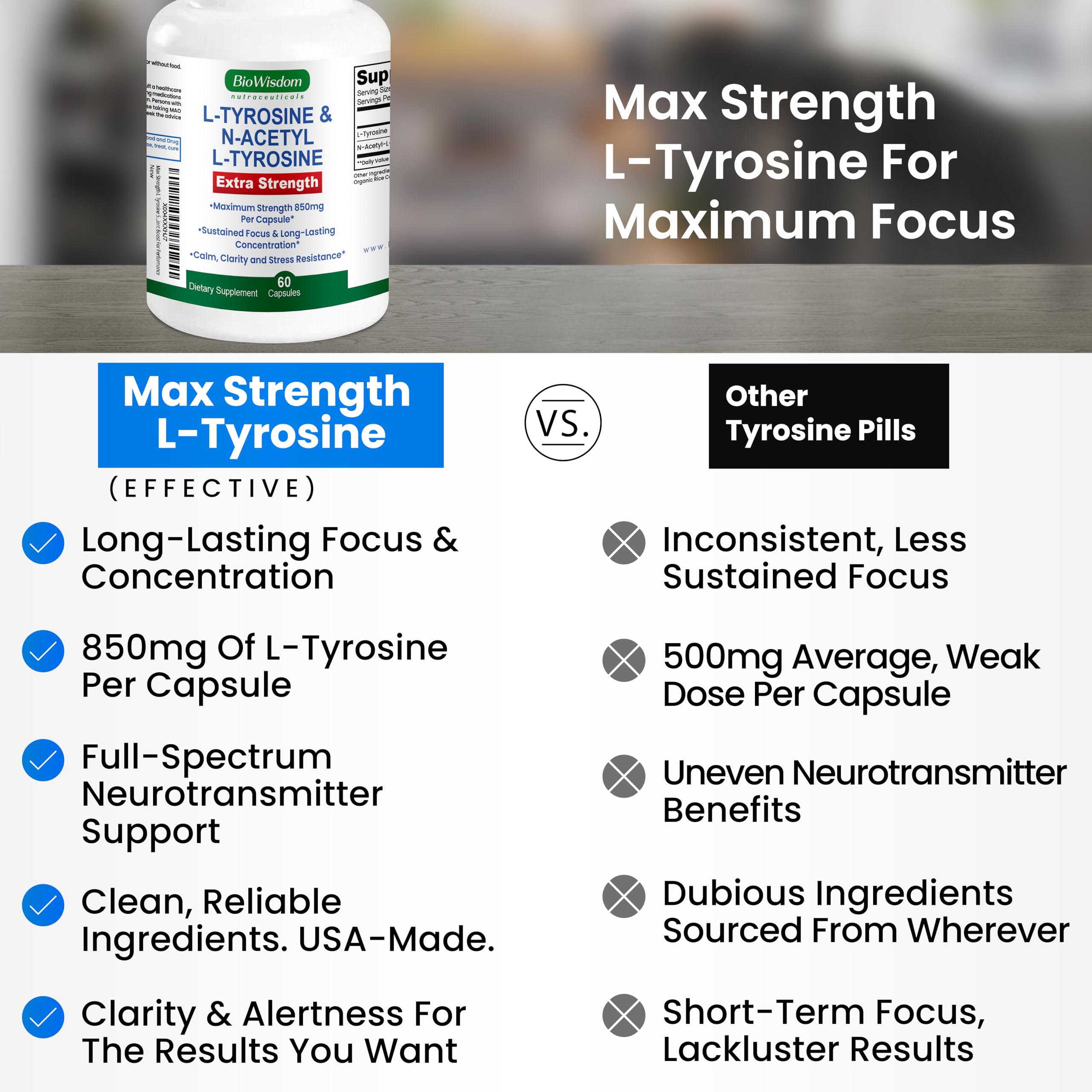 BioWisdom Nutraceuticals cápsula vegetal en primer plano mostrando textura limpia
