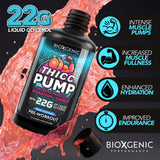BioXgenic persona vertiendo Thicc Pump antes de entrenar, beneficio activación rápida